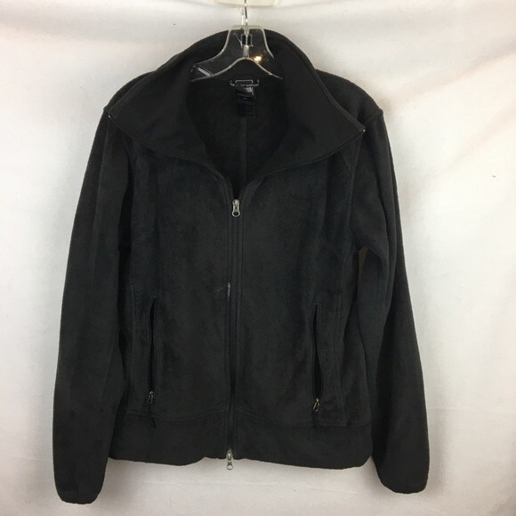 The North Face Black Fuzzy Cozy Zip Up Long Sleeve Jacket L - Picture 2 of 7